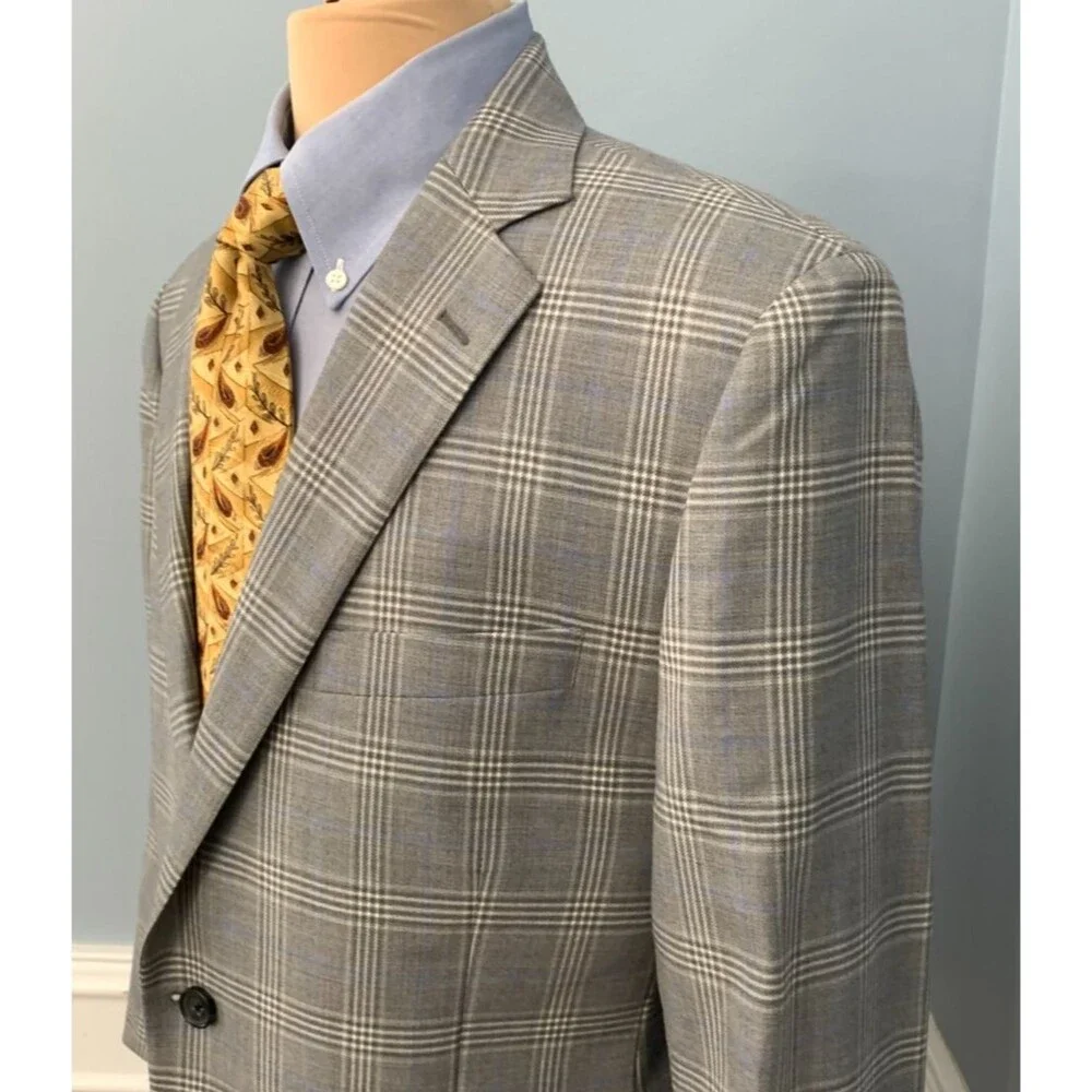 Brooks Brothers Blazer Mens 40S Fitzgerald Wool Plaid Check Jacket Sportcoat